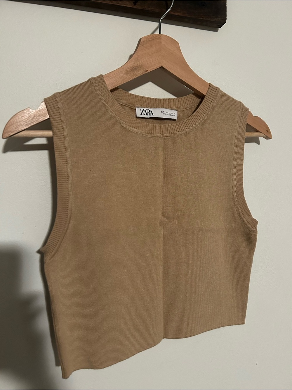 Zara Sleeveless Knit Tank Top in Camel Brown